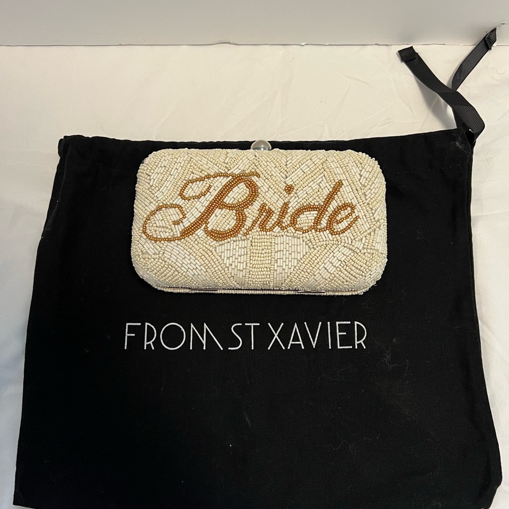 Bride Box Clutch in Ivory & Amber by St. Xavier - Like New!